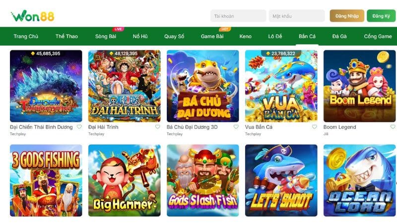 Game bắn cá Won88 vừa giải trí vừa mang đến thưởng lớn