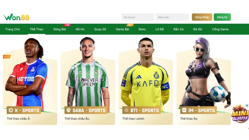 Cược thể thao Won88 là sảnh game ăn khách bậc nhất