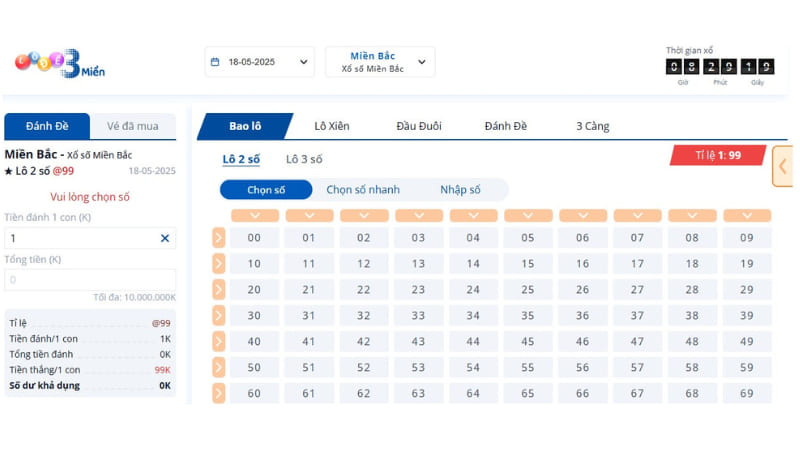 Lô đề Won88 3 miền
