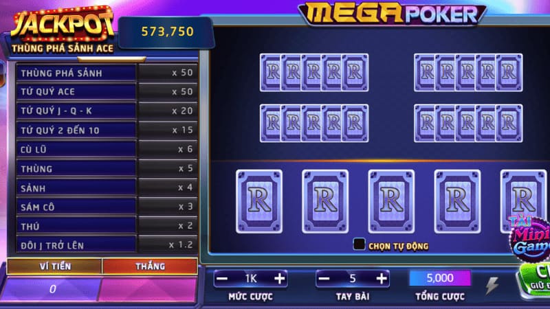 Mega Poker tại game bài Won88
